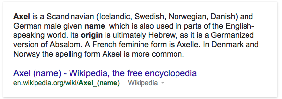 Axel Name Origin
